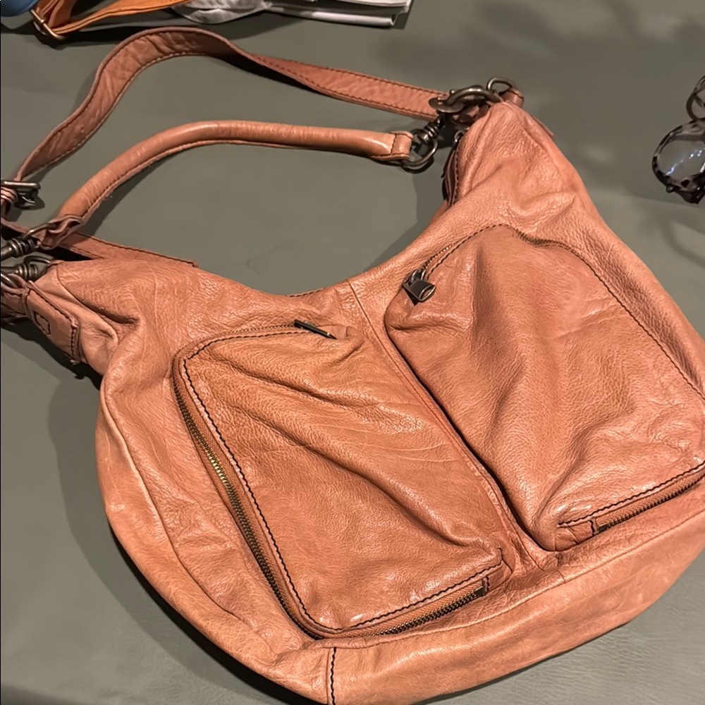 Anthropologie Leibeskind Women's Genuine Leather Shoulder Bag - tan